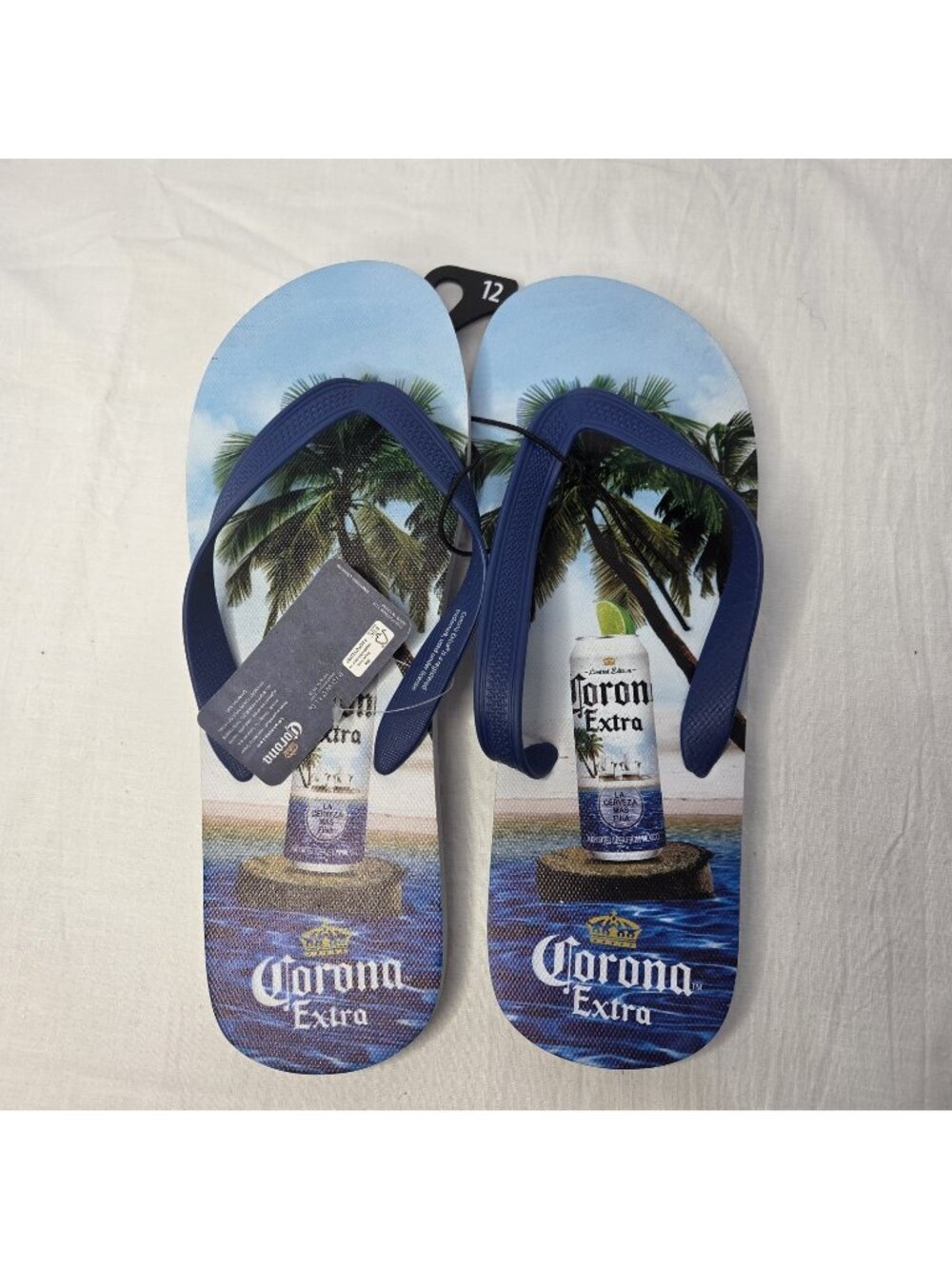 Corona Flip Flops Men’s 11/12 Officially Licensed Palm Trees Beachwear Beer
